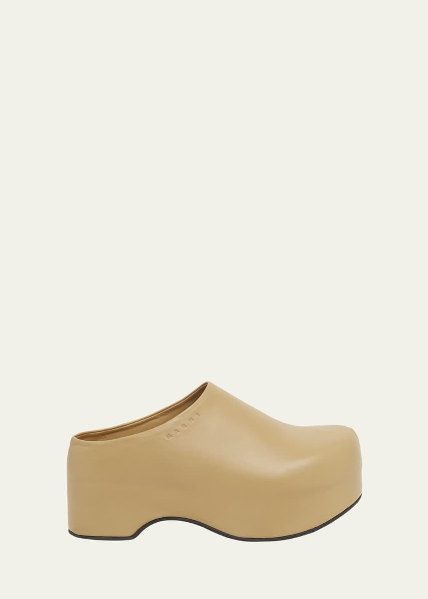 Marni Leather Chunky Sabot Clogs