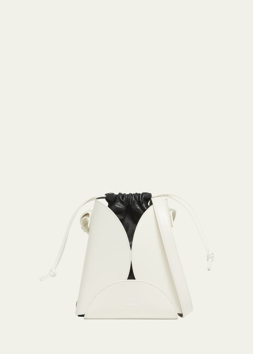 Jil Sander Ellipse Drawstring Calfskin Crossbody Bag