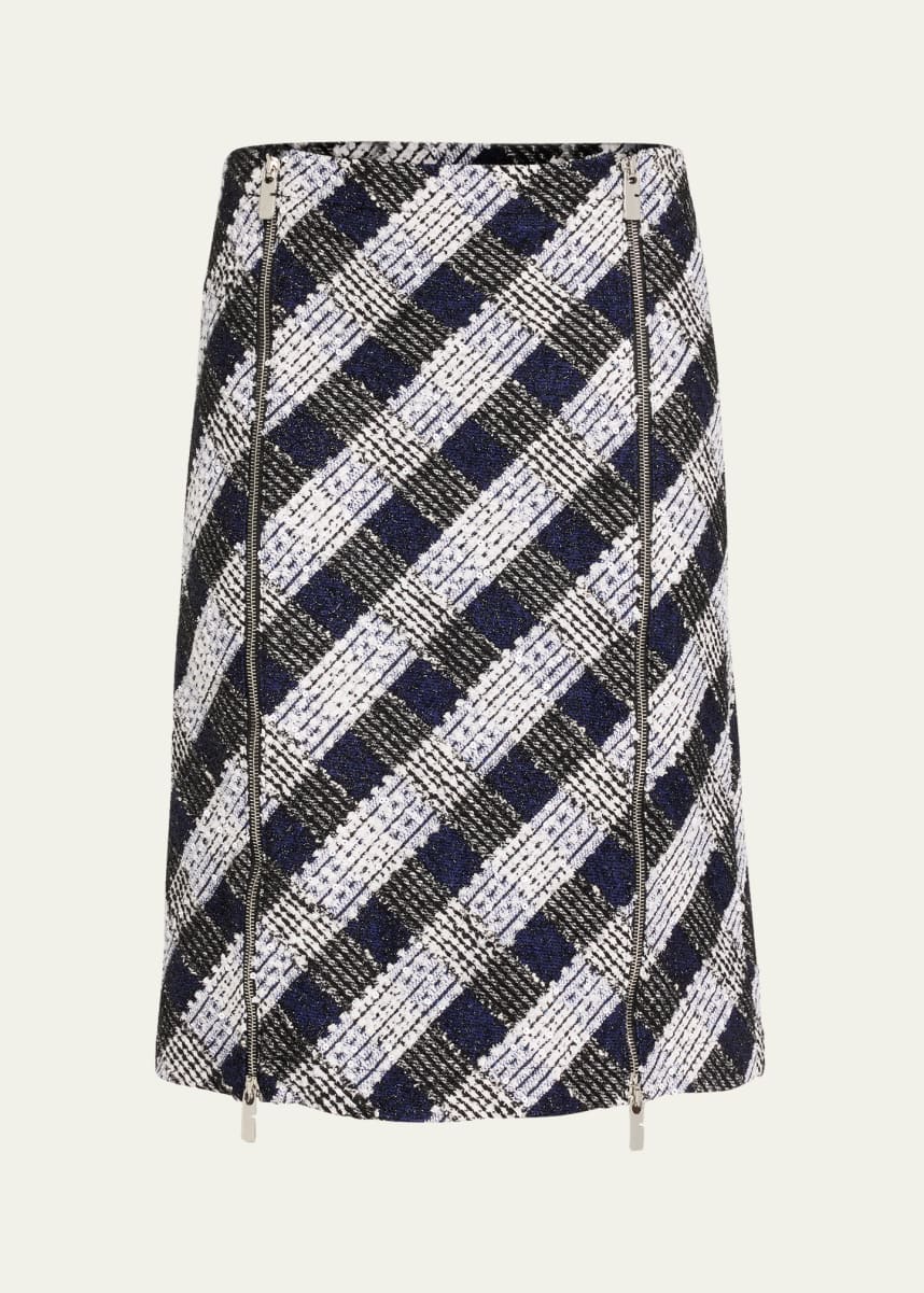 Burberry Check Tweed Skirt