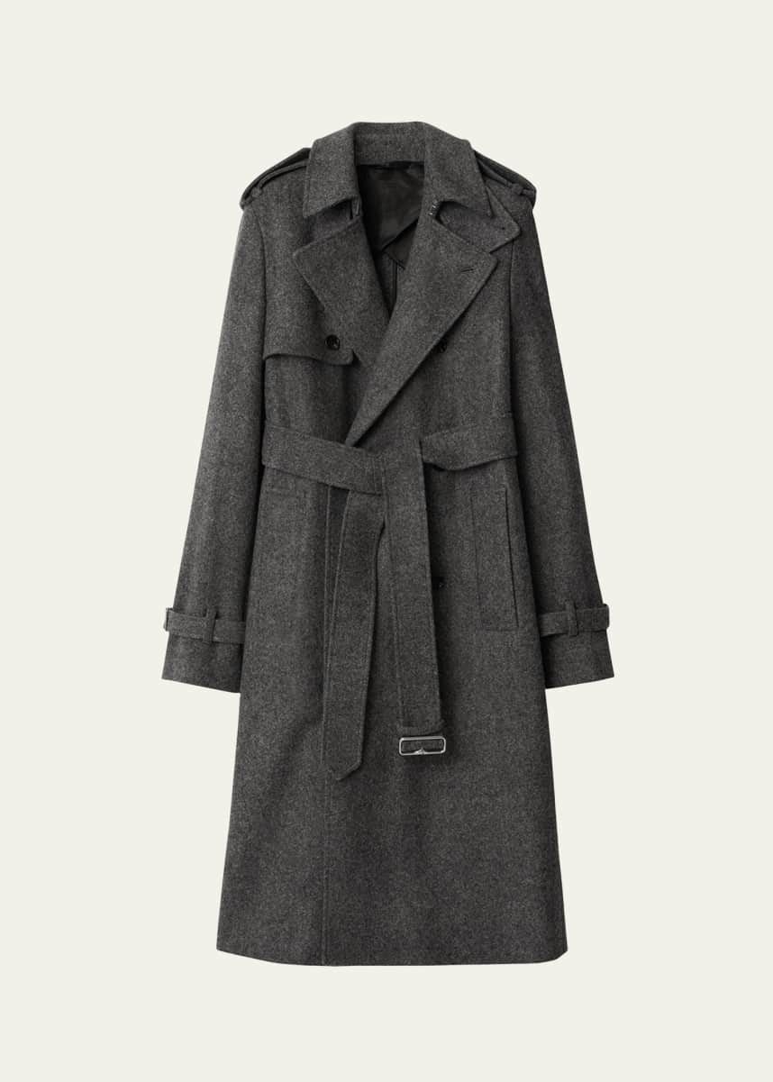 Burberry Belted Wool Trench Coat
