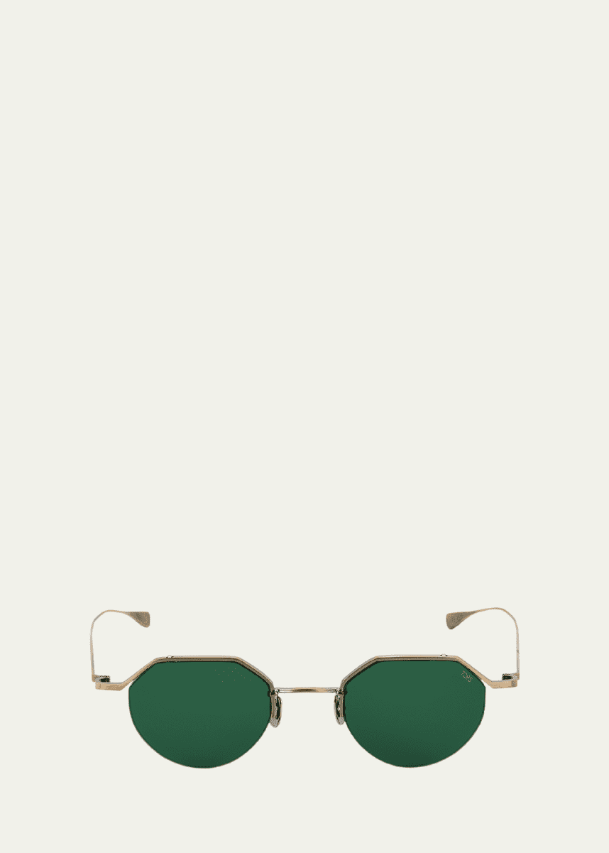 Eyevan Men's 185 Titanium Oval Sunglasses