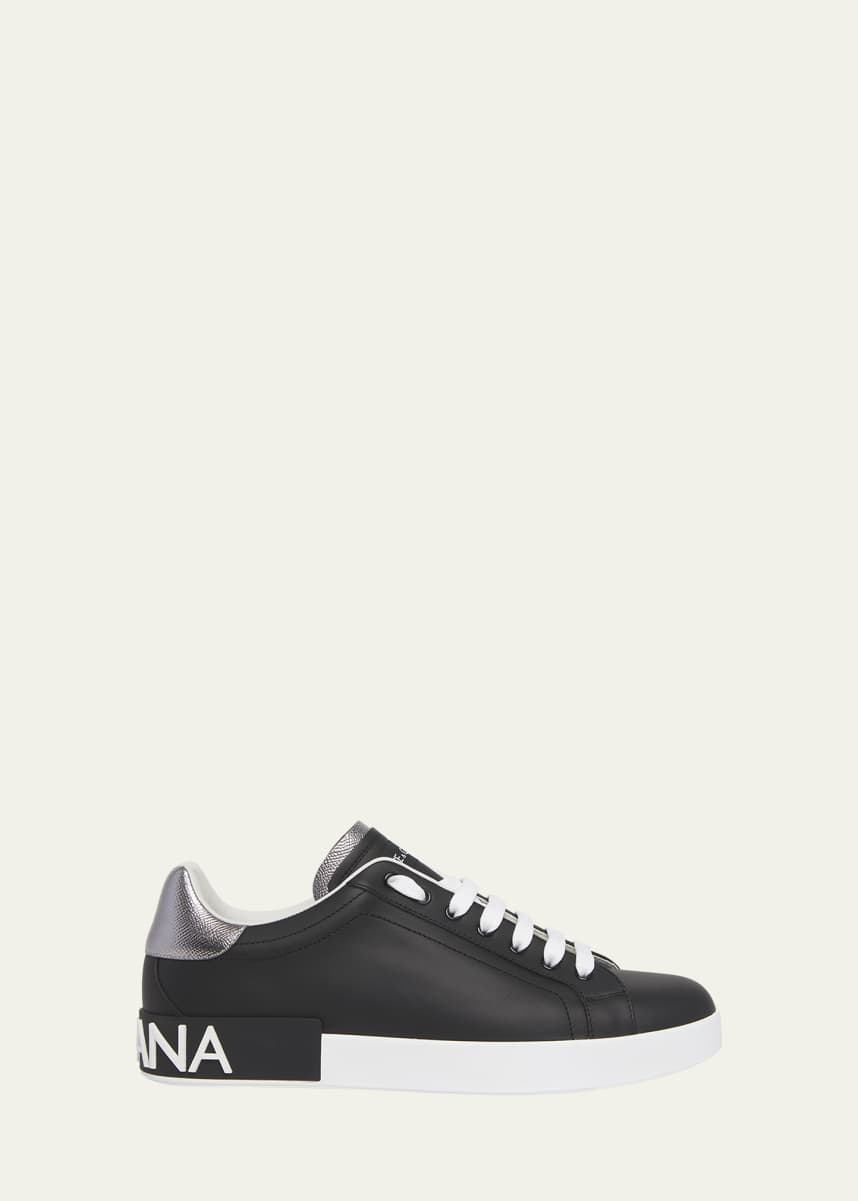 Dolce&Gabbana Men's Calfskin Portofino Low-Top Sneakers