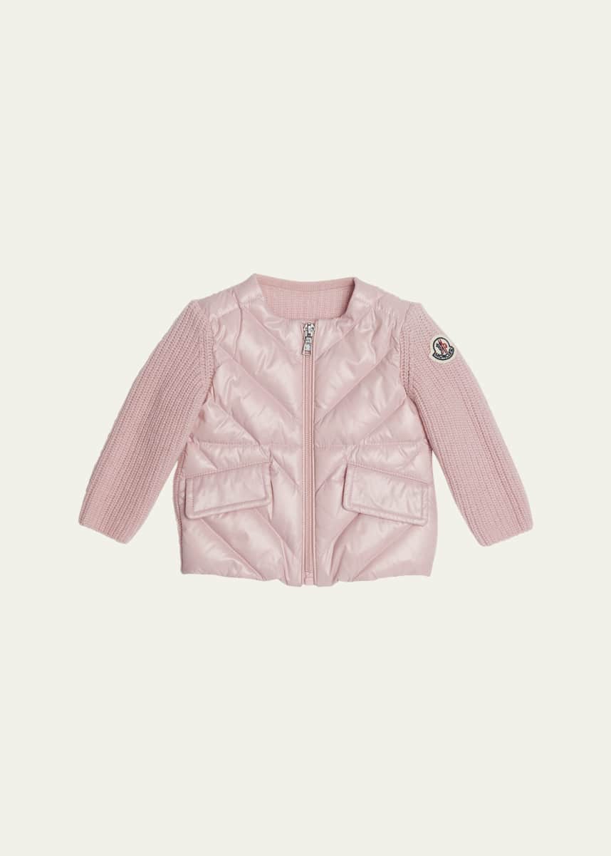 Moncler Girl's Wool Combo Cardigan, Size 6M-3