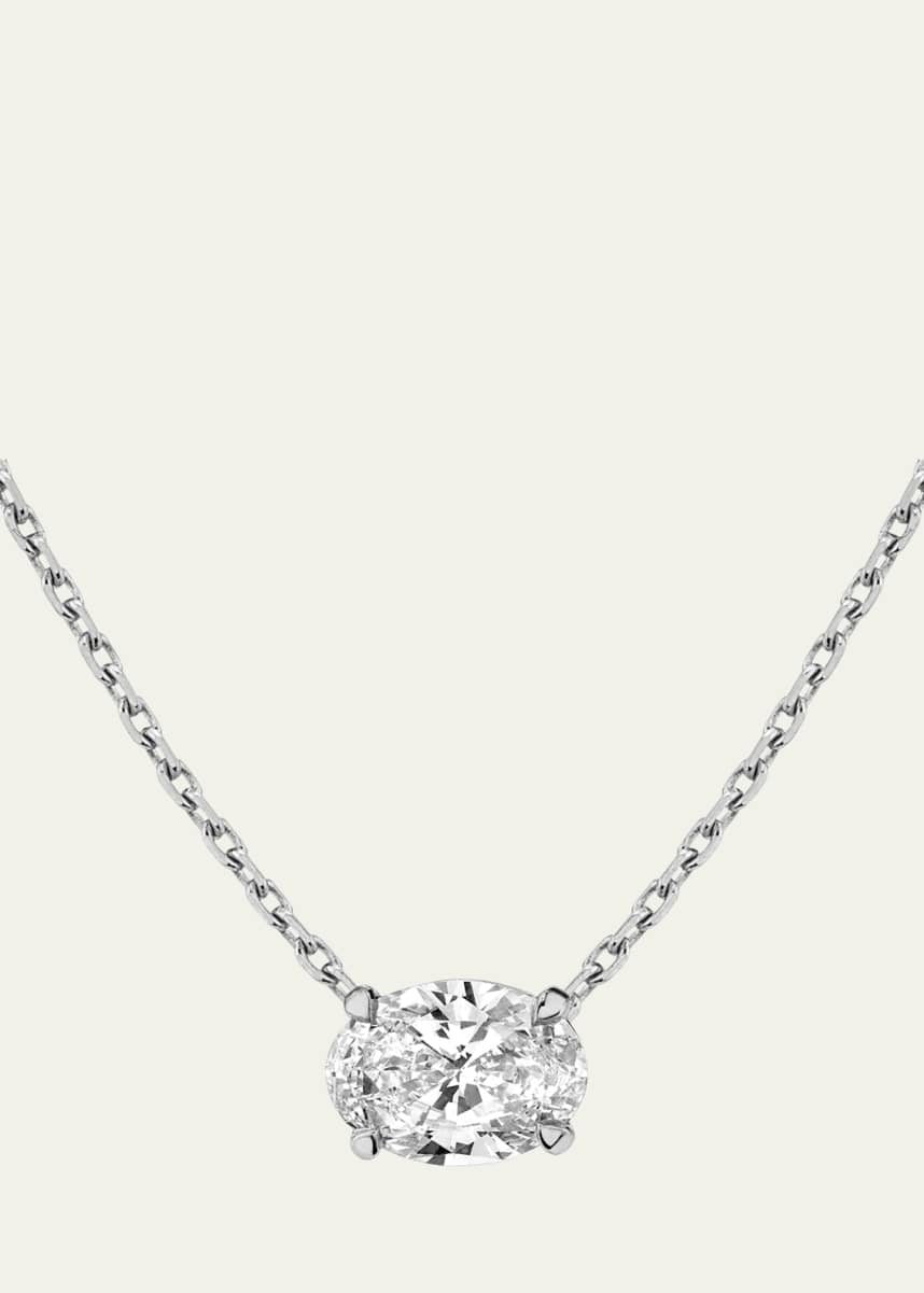VRAI Oval-Cut Solitaire Lab Grown Diamond Necklace, 1.0tcw
