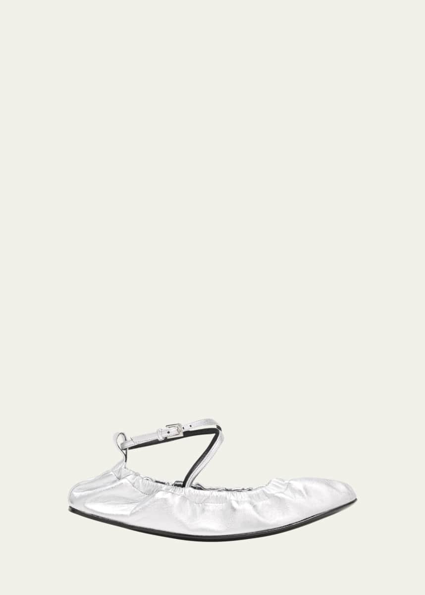 Pierre Hardy Maia Lambskin Ankle-Strap Ballerina Flats