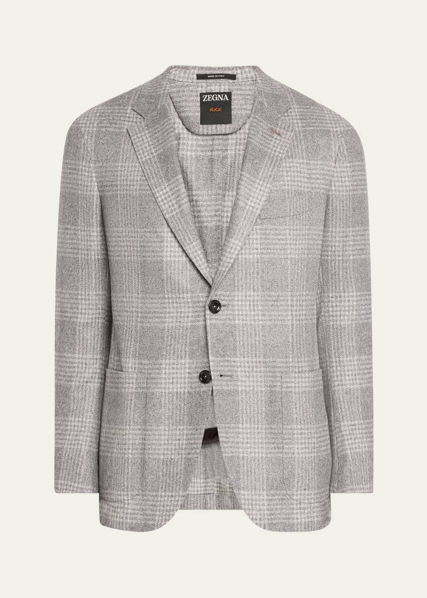 ZEGNA Men's Plaid Silk-Wool Sport Coat