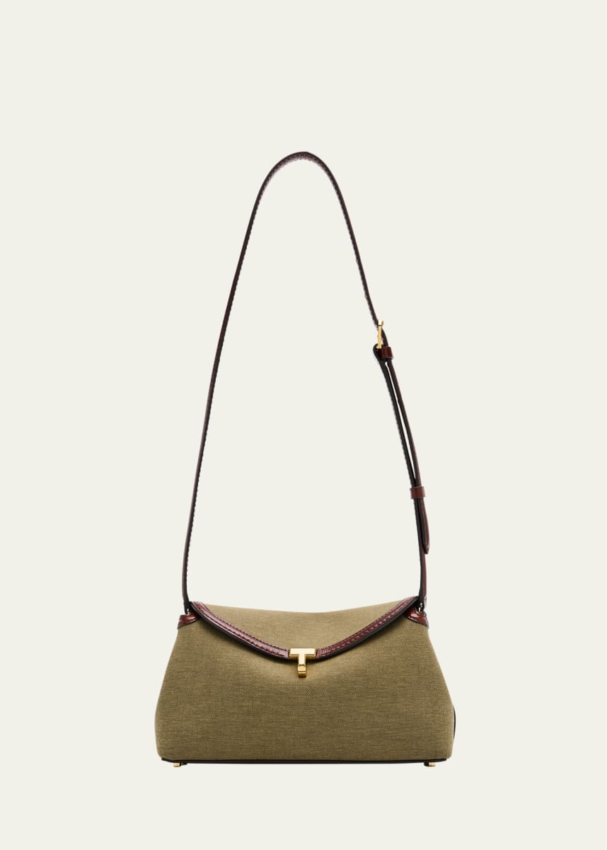 Toteme T-Lock Canvas Clutch Bag