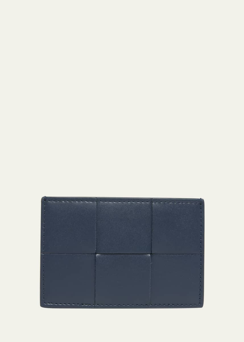 Bottega Veneta Men's Cassette Bicolor Leather Card Holder