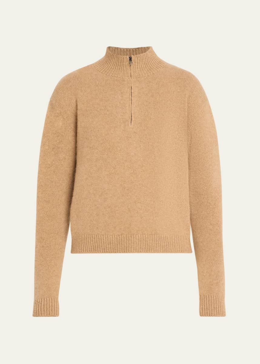 The Elder Statesman Mock-Neck Half-Zip Cashmere Sweater - Bergdorf Goodman