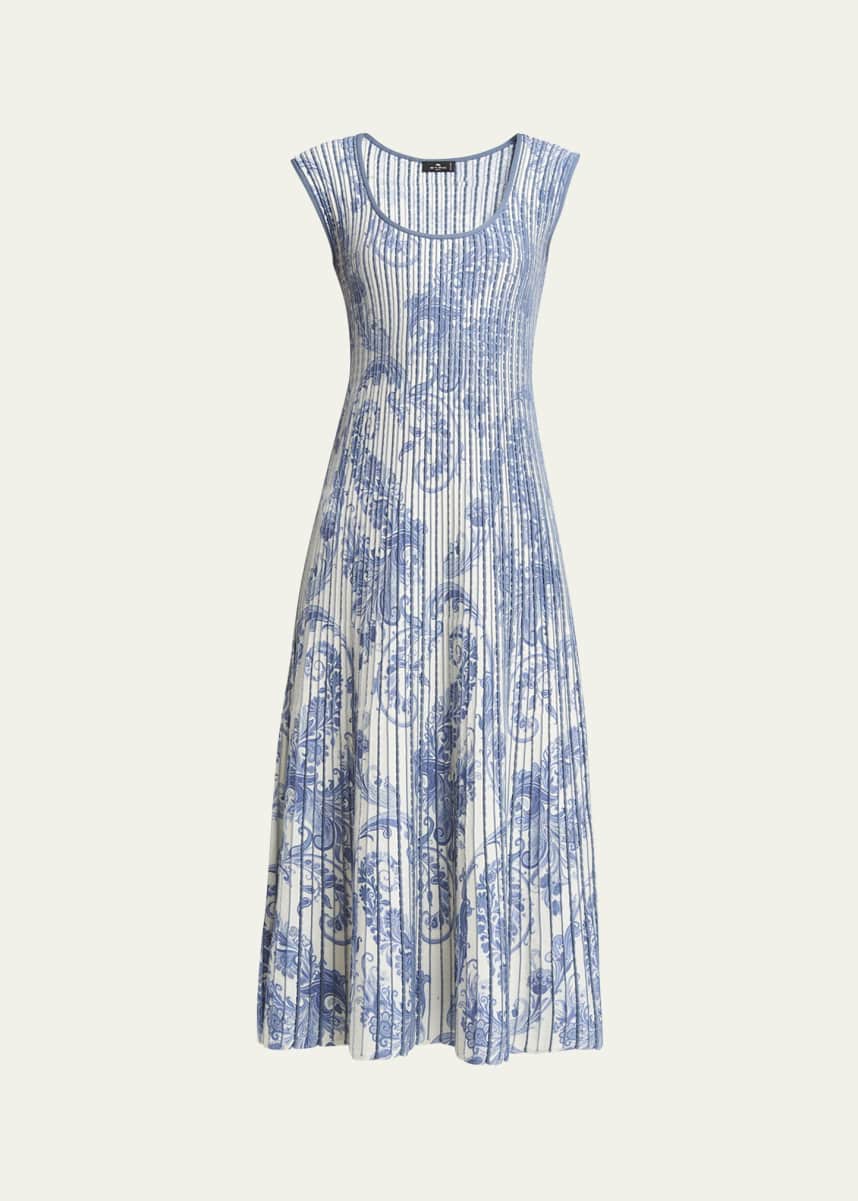 Etro Paisley Printed Knitwear Midi Dress
