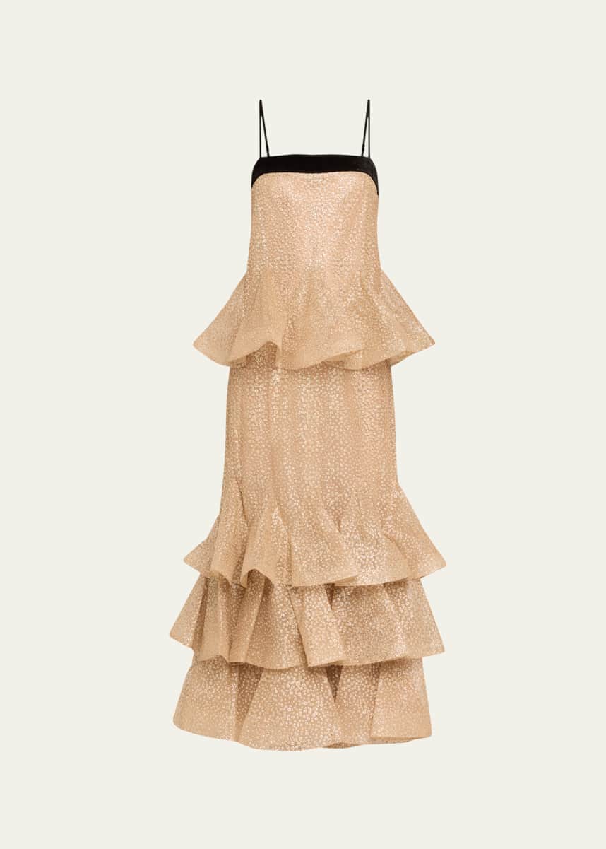 Zimmermann Pavilion Glitter Flutter Slip Dress