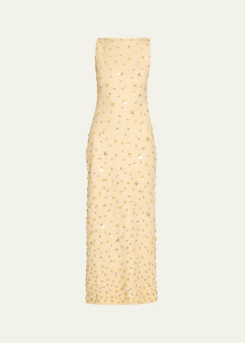SIMKHAI Claudia Sleeveless Sequin-Embellished Midi Dress