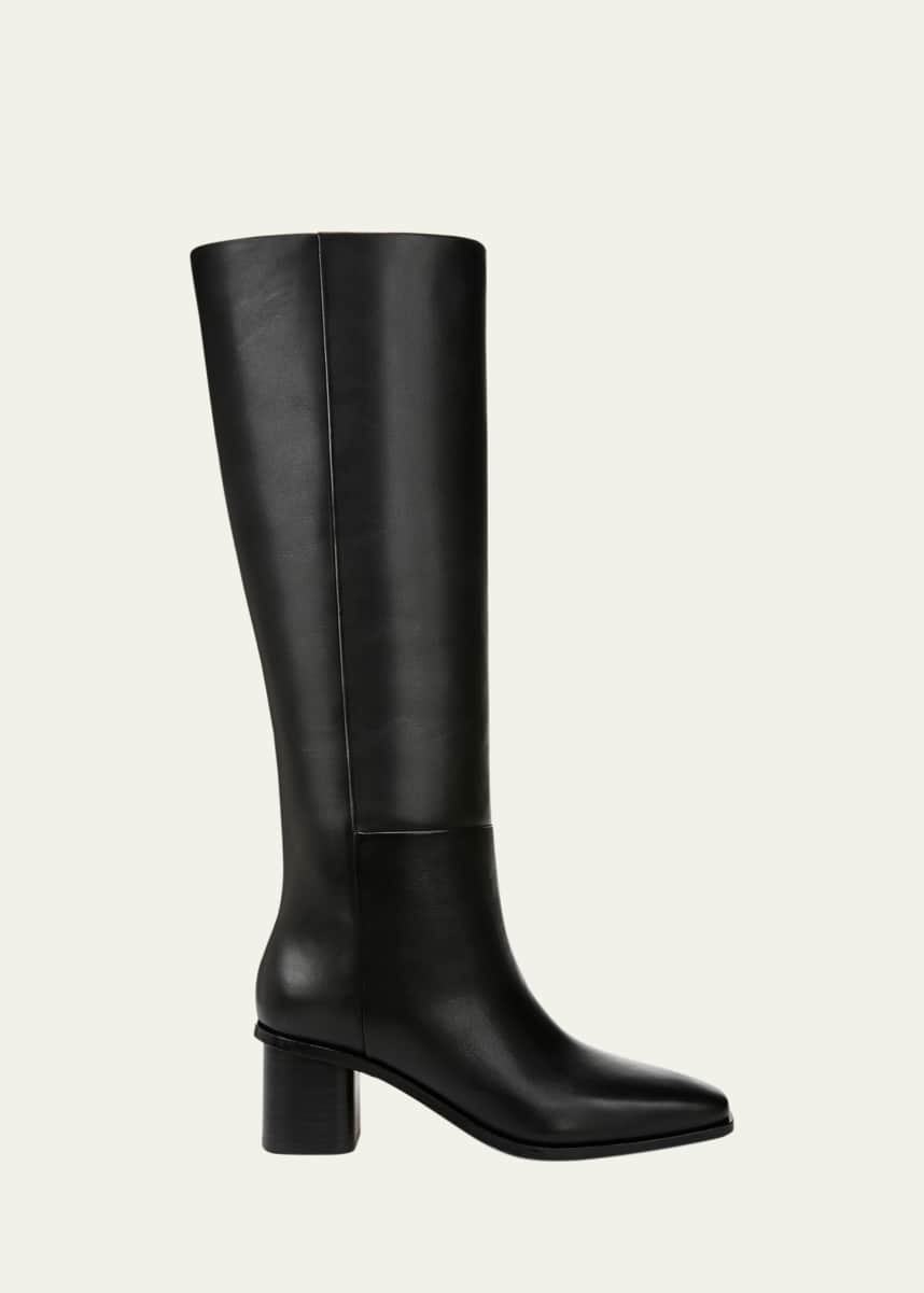 Vince Gerrie Leather Square-Toe Knee Boots