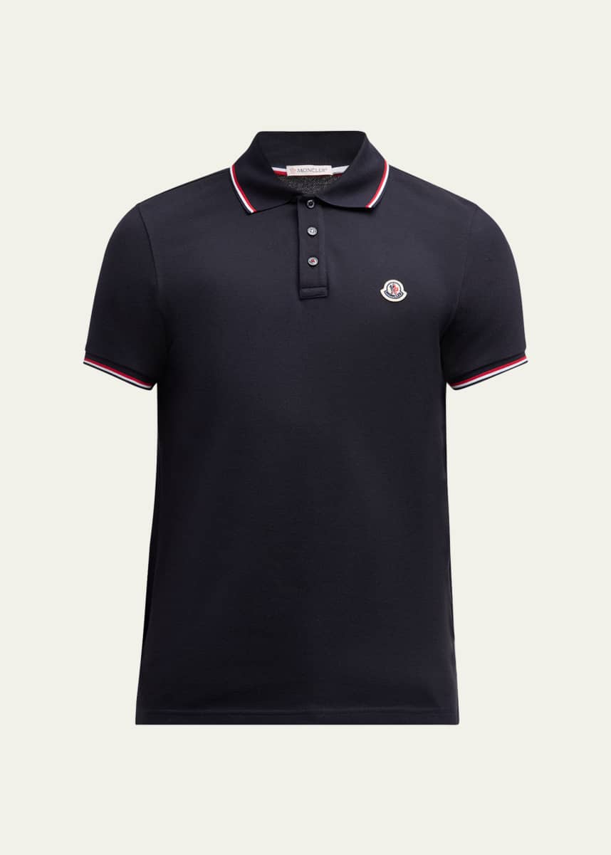 Moncler Men's Pique Logo Patch Polo Shirt