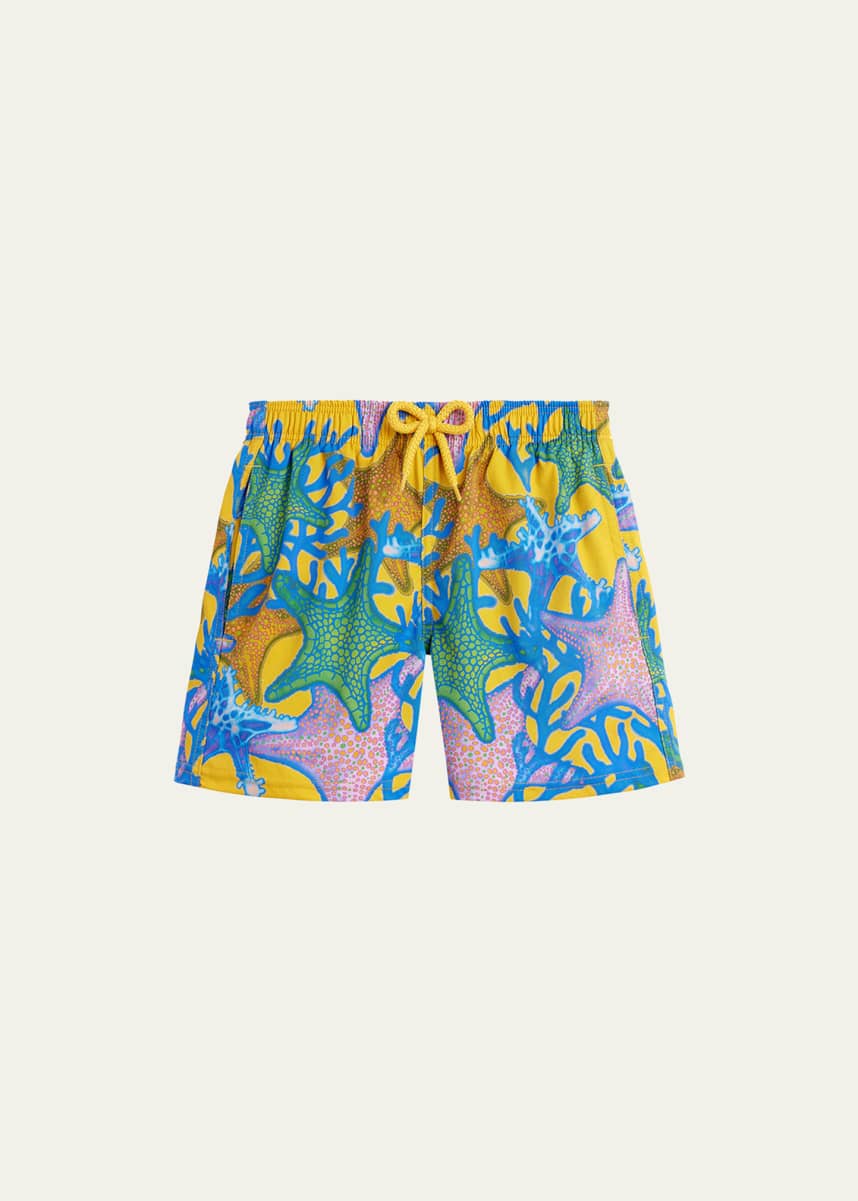 Vilebrequin Boy's Glowed Star Swim Trunks, Size 2-14