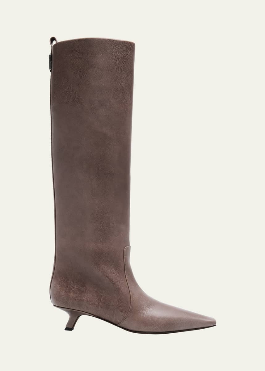 ロングブーツ Brunello Cucinelli Stivale Brunello Cucinelli Leather knee-high boots Brunello Cucinelli
