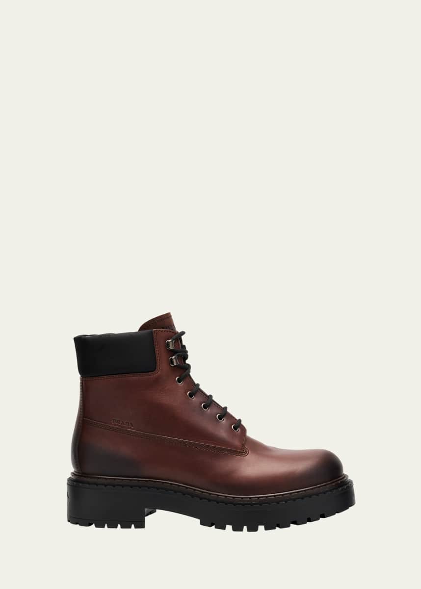 Prada Men's Leather Work Boots