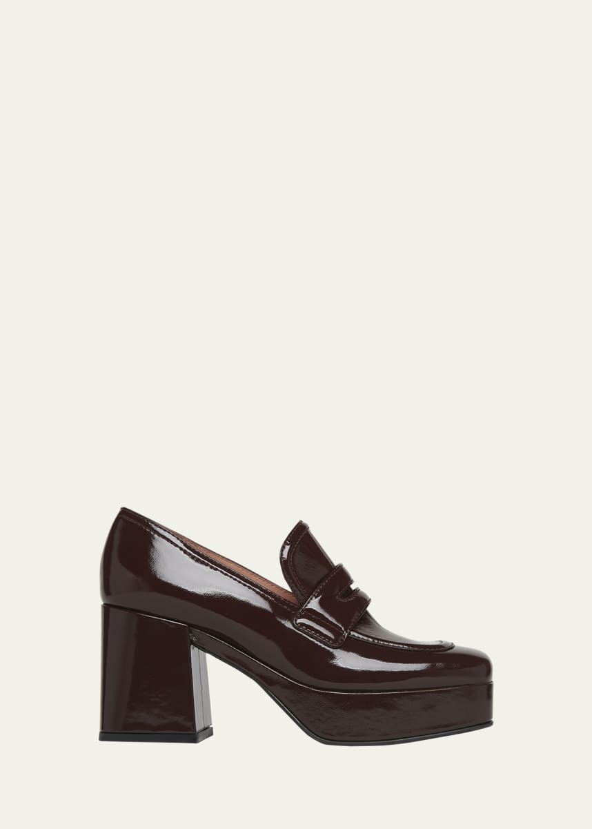 Gianvito Rossi Patent Platform Penny Loafers