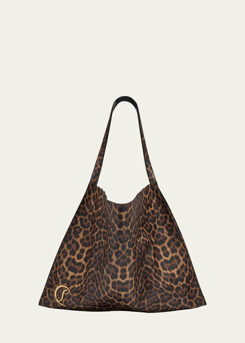 Christian Louboutin Le 54 Leopard-Print Leather Tote Bag