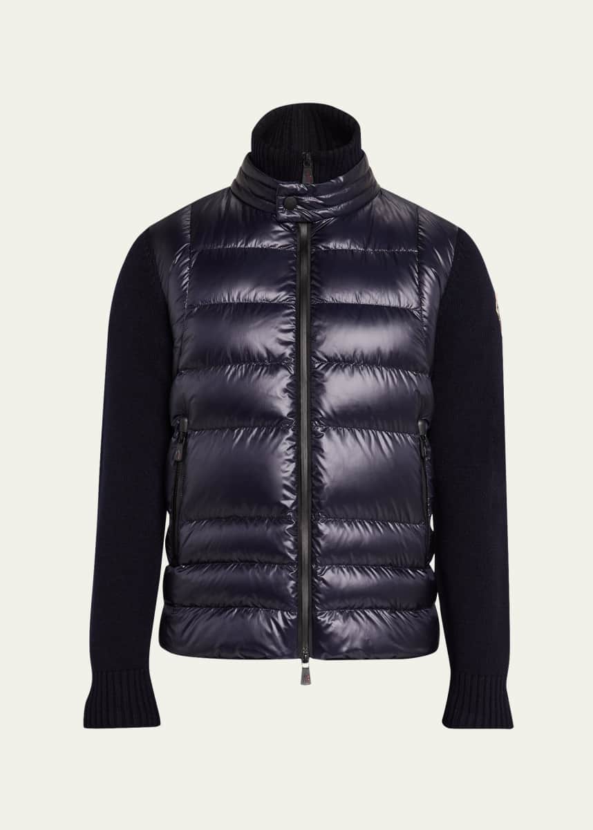 Moncler Grenoble Men's Down Knit Zip Jacket