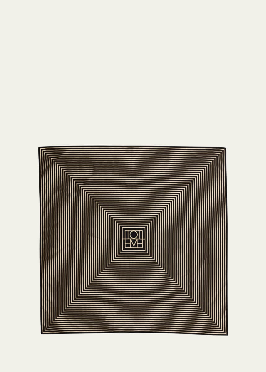 Toteme Centered Monogram Silk Square Scarf