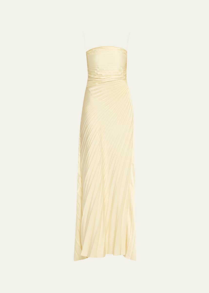 A.L.C. Bianca Pleated Strapless Gown