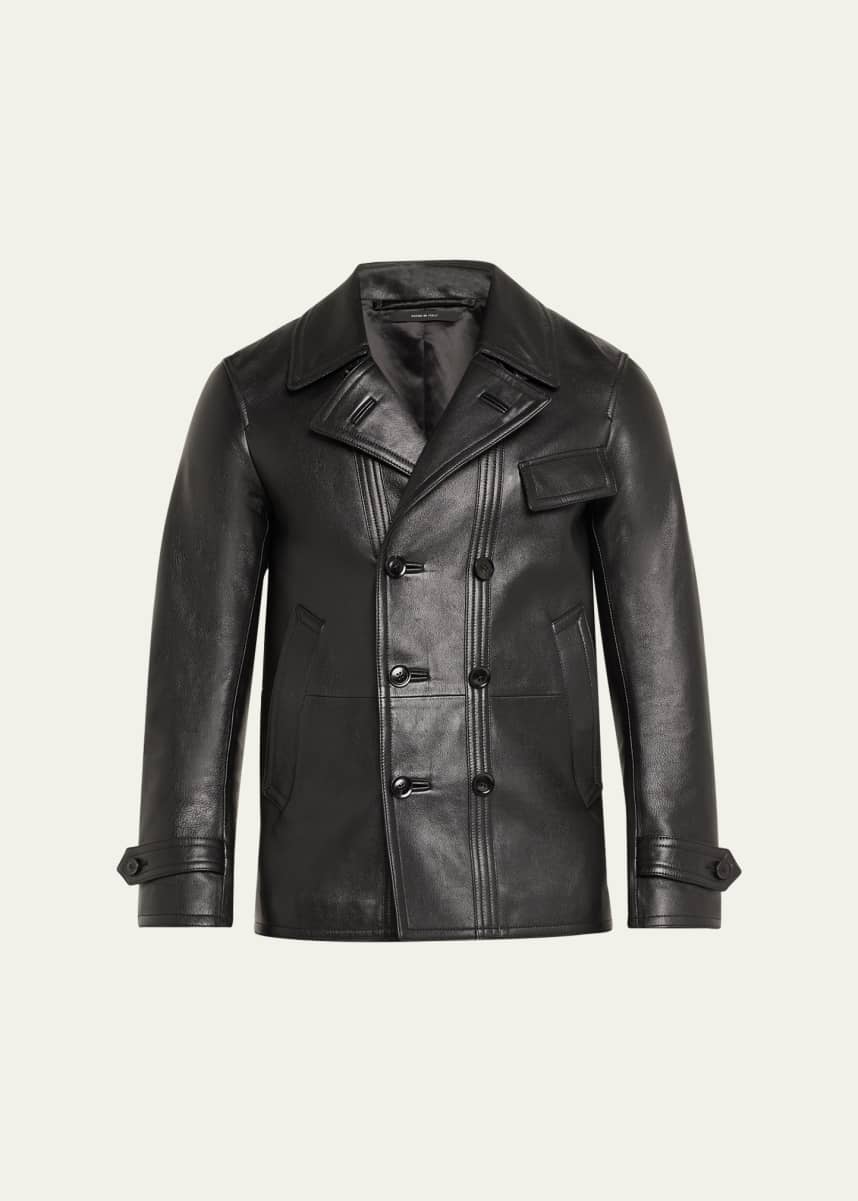 TOM FORD Men's Grained Goat Leather Peacoat