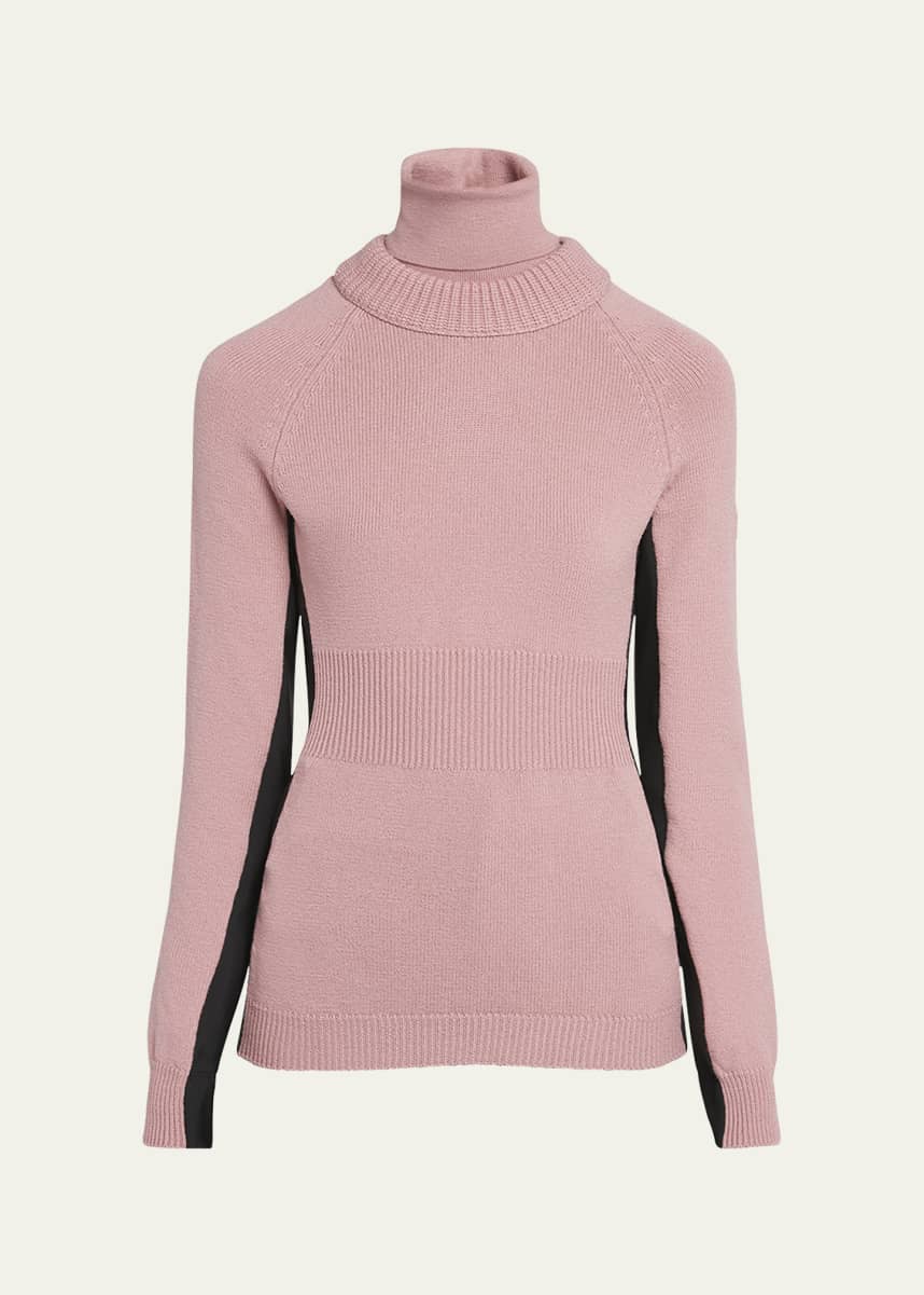 Moncler Grenoble Wool and Fleece Turtleneck Sweater