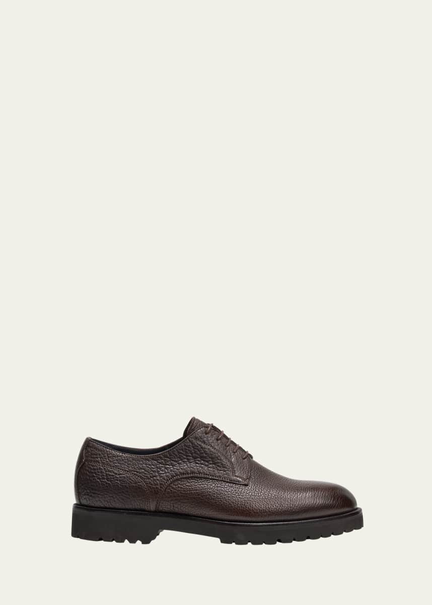 di Bianco Men's Marano Grained Bison Derby Shoes