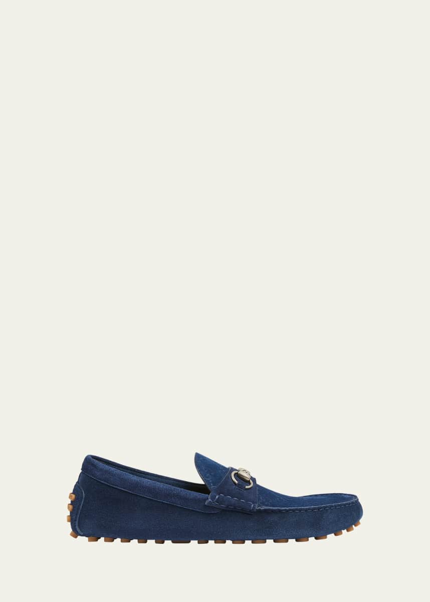 Gucci Men's Byorn Guccisima Suede Bit Loafers