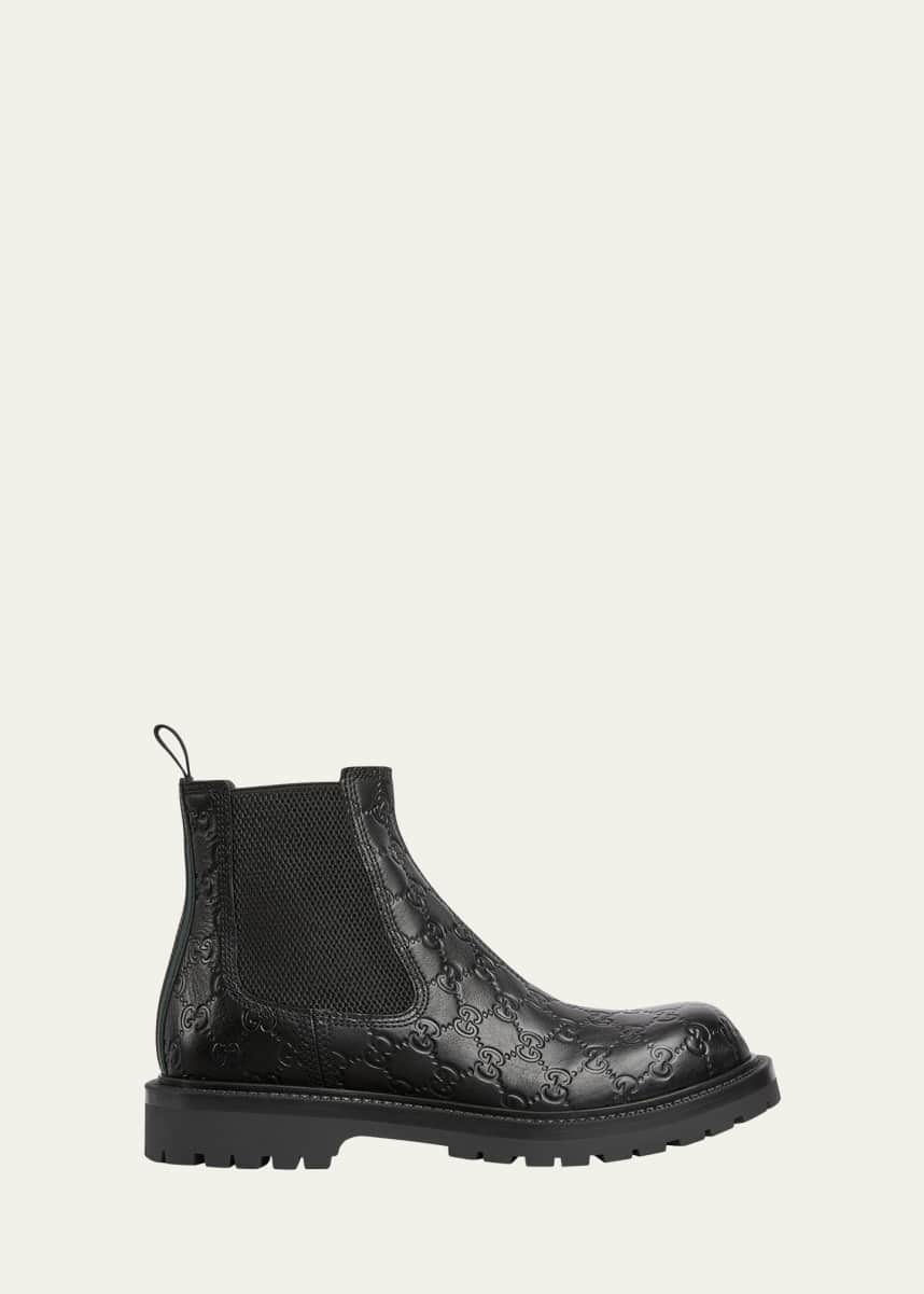 Gucci Men's Miart GG Leather Lug Sole Chelsea Boots