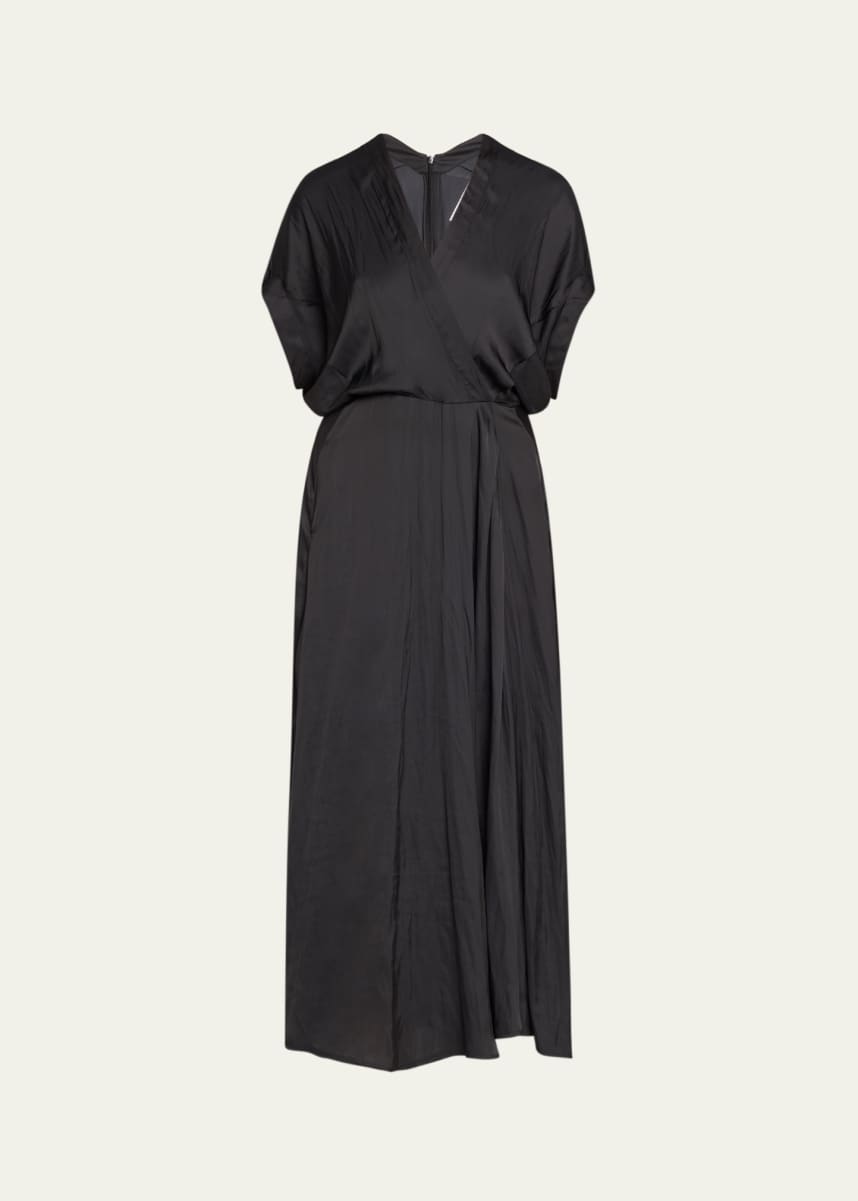 Zero + Maria Cornejo Long Aki Wave Wrap Dress
