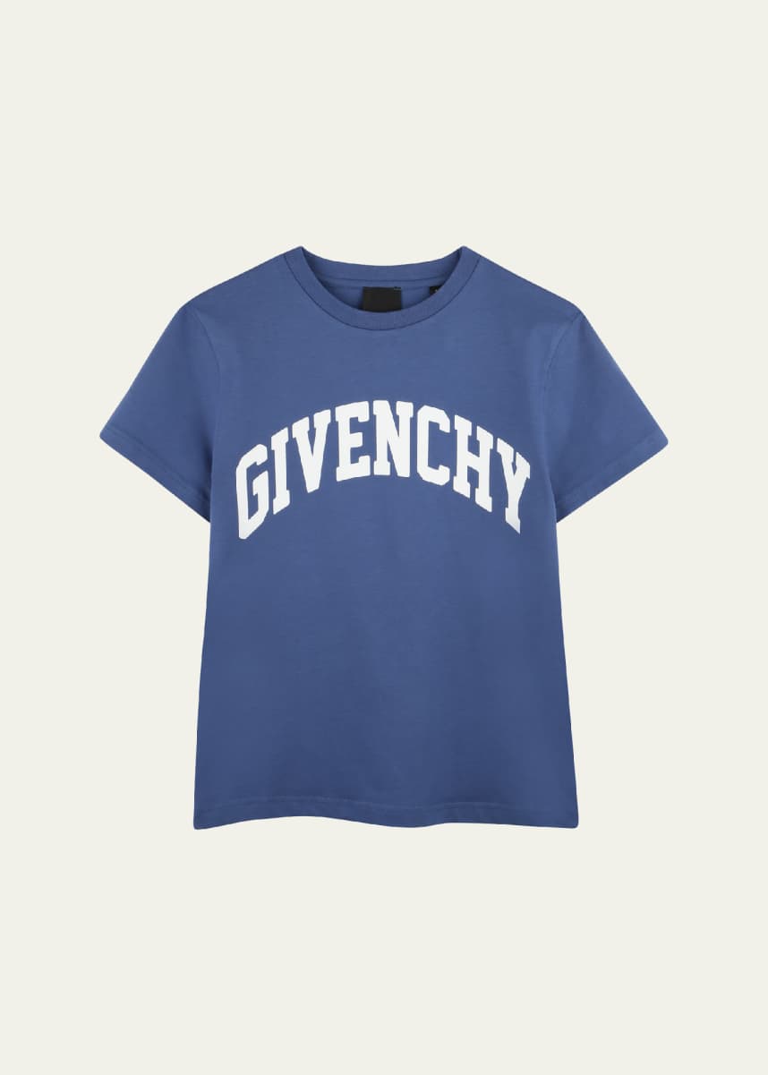 Givenchy Boy's Curved Logo-Print T-Shirt, Size 4-6