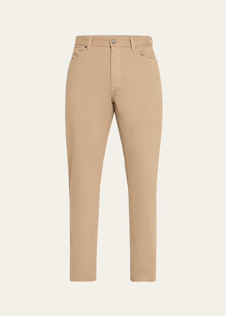 ZEGNA Men's Straight-Leg Cotton Gabardine Jeans
