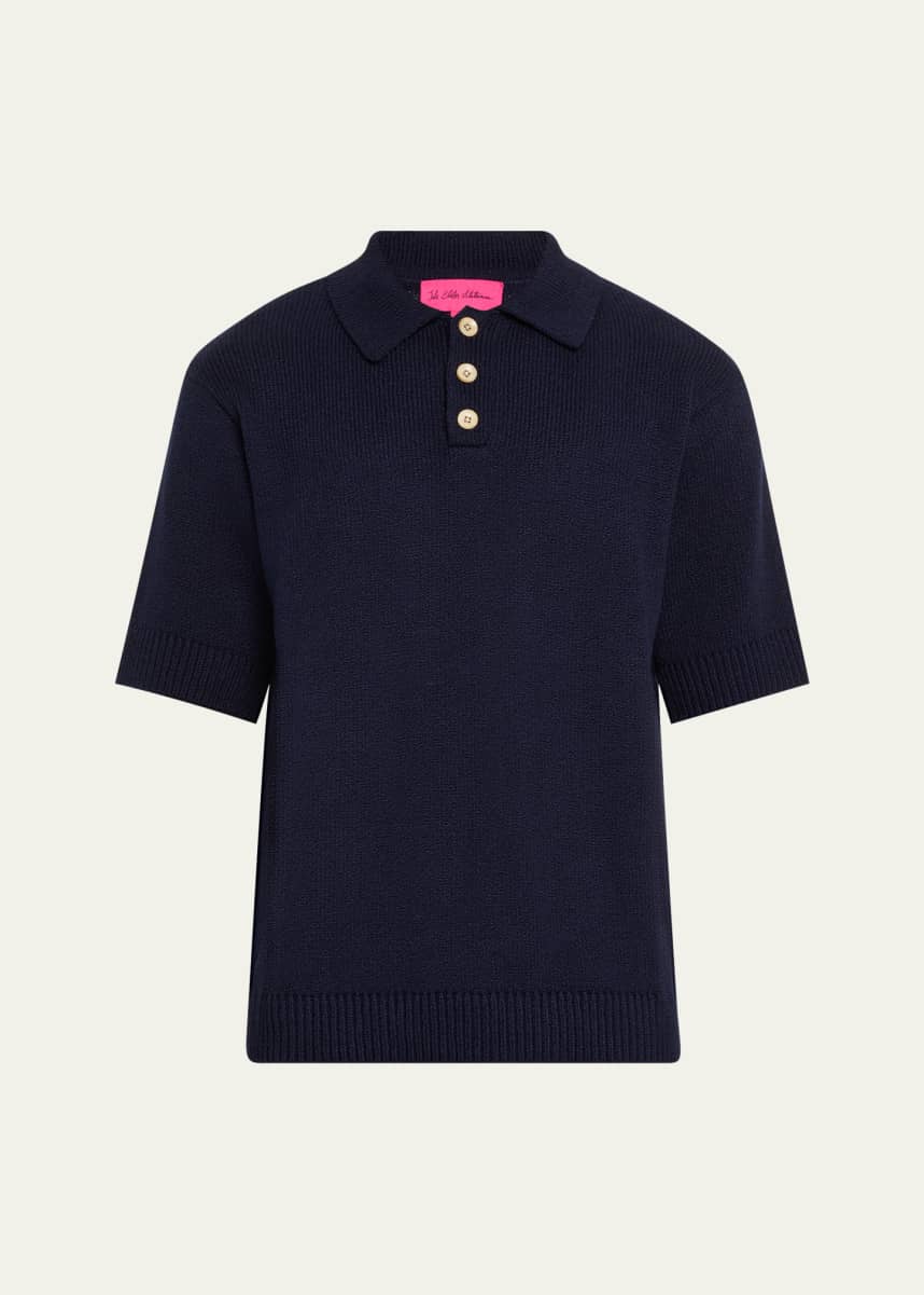 The Elder Statesman Men's Solid Knit Polo Shirt