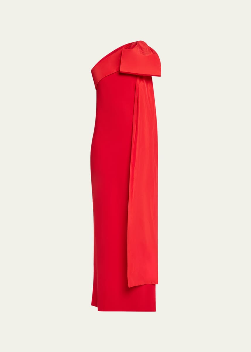 BERNADETTE Long One Shoulder Bow Dress