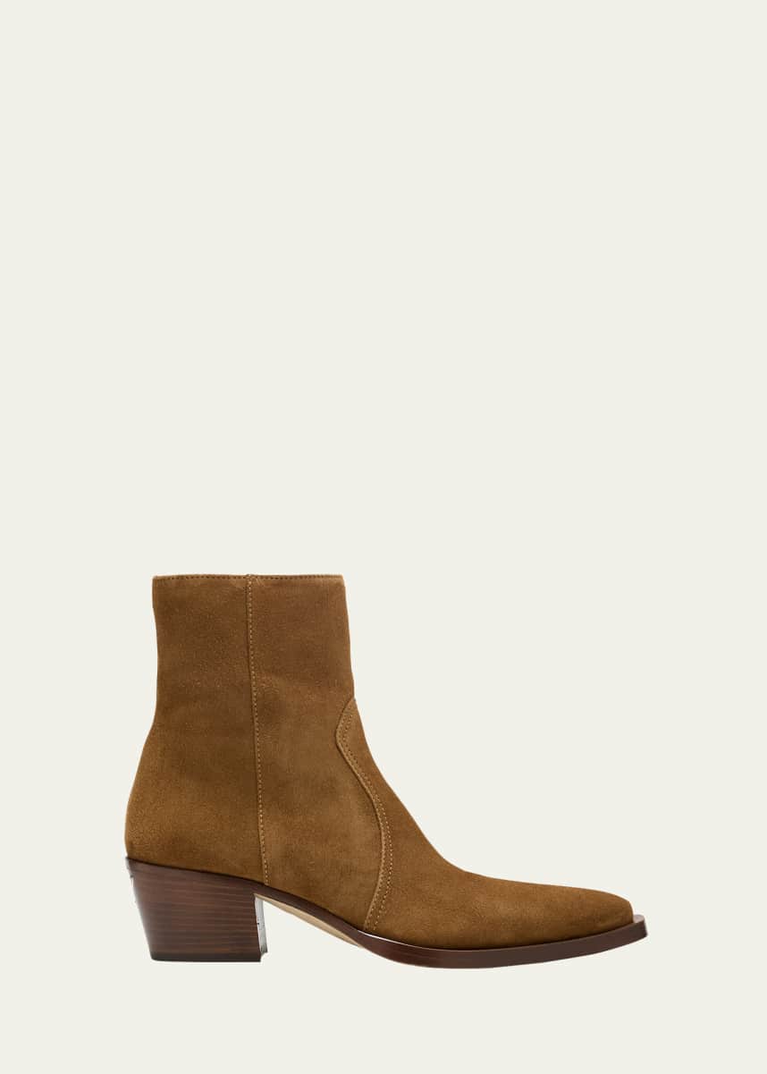 Prada Suede Zip Ankle Boots