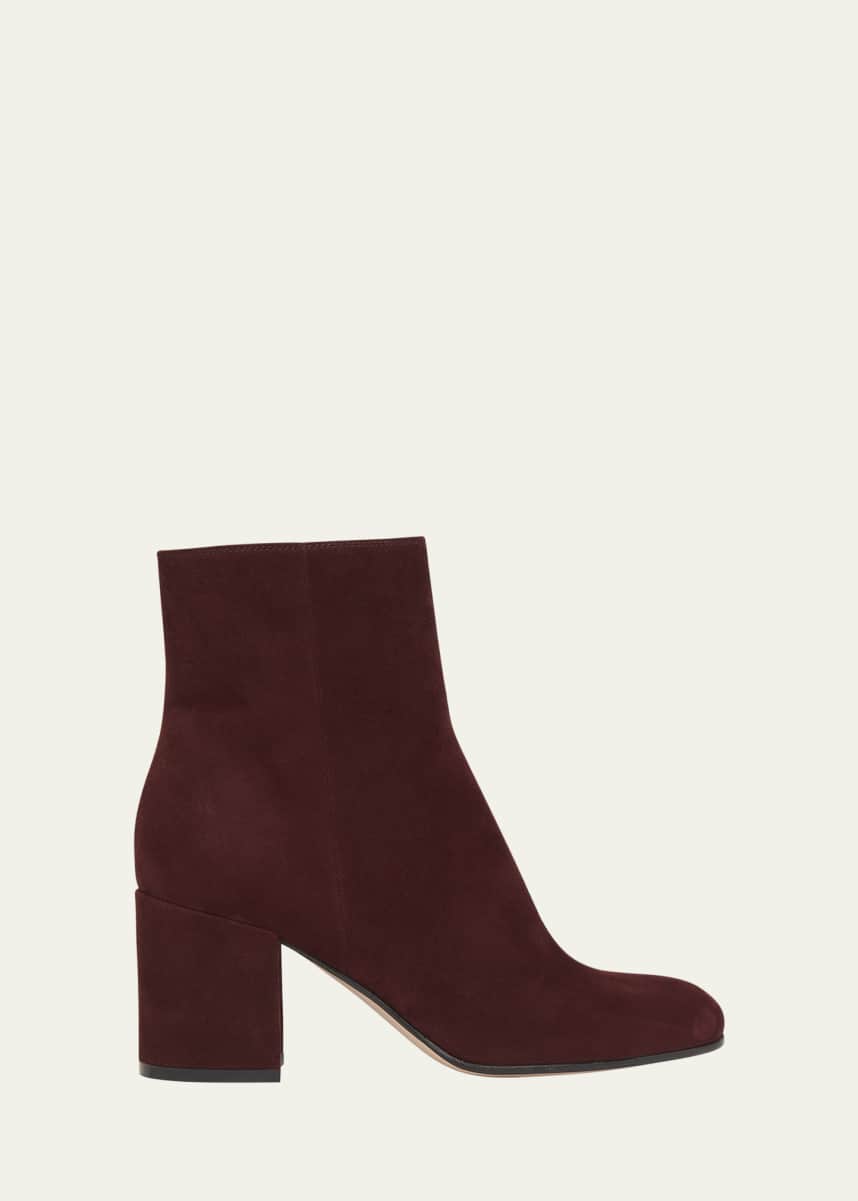 Gianvito Rossi Joelle Suede Block-Heel Booties