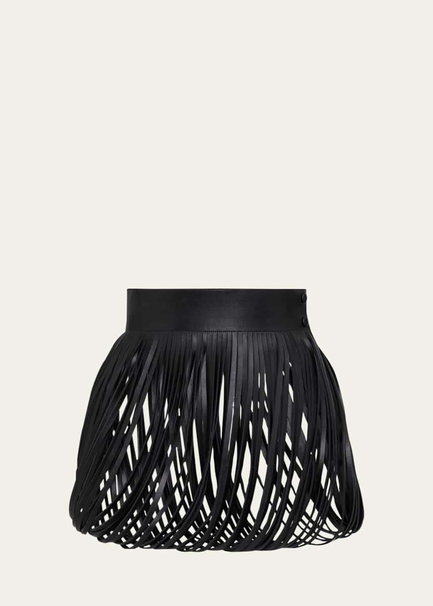 ALAIA Open Fringe Leather Belt