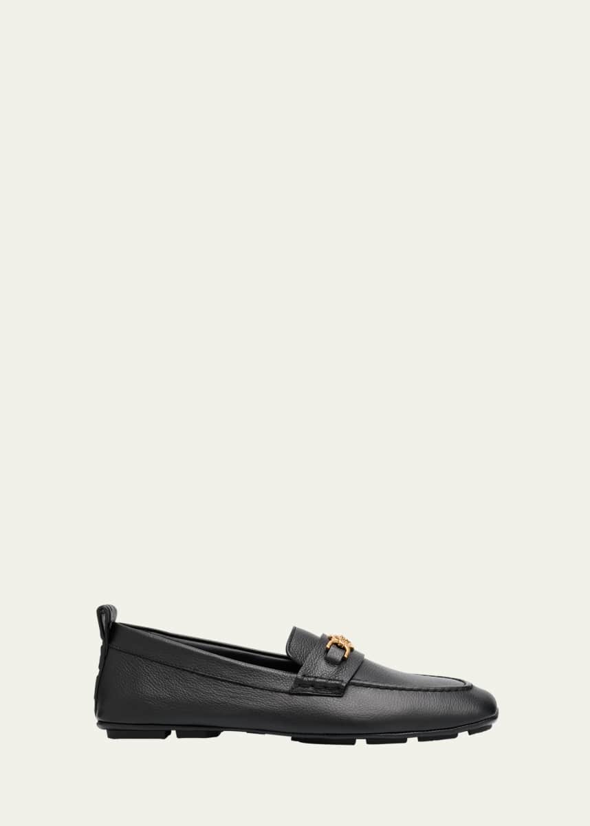 Versace Men's Leather Medusa Driver Loafers