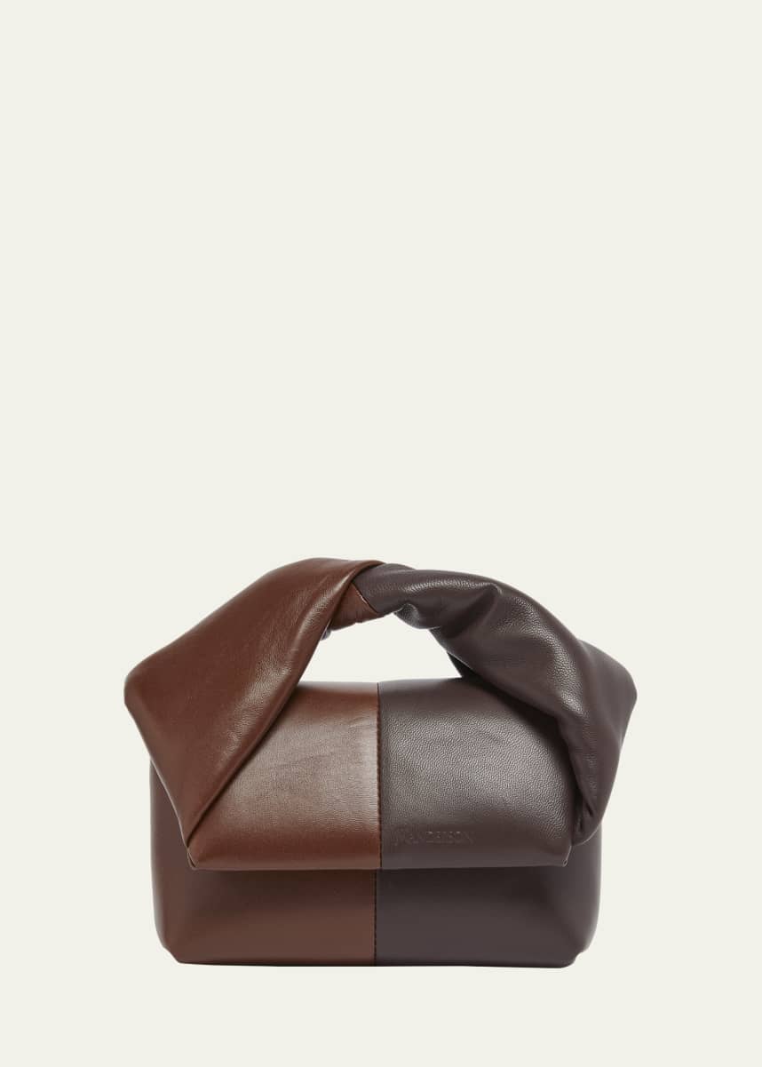 JW Anderson Small Twister Two-Tone Leather Top Handle Bag