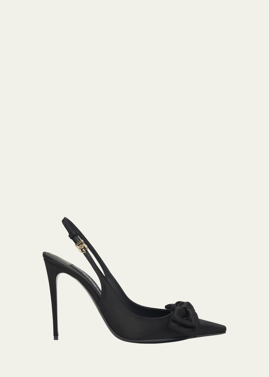 Dolce&Gabbana Satin Bow Slingback Pumps