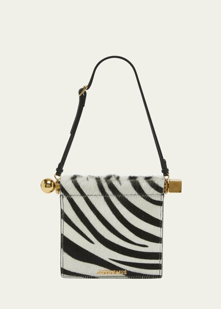 Jacquemus Le Porte Rond Zebra Calf Hair Shoulder Bag