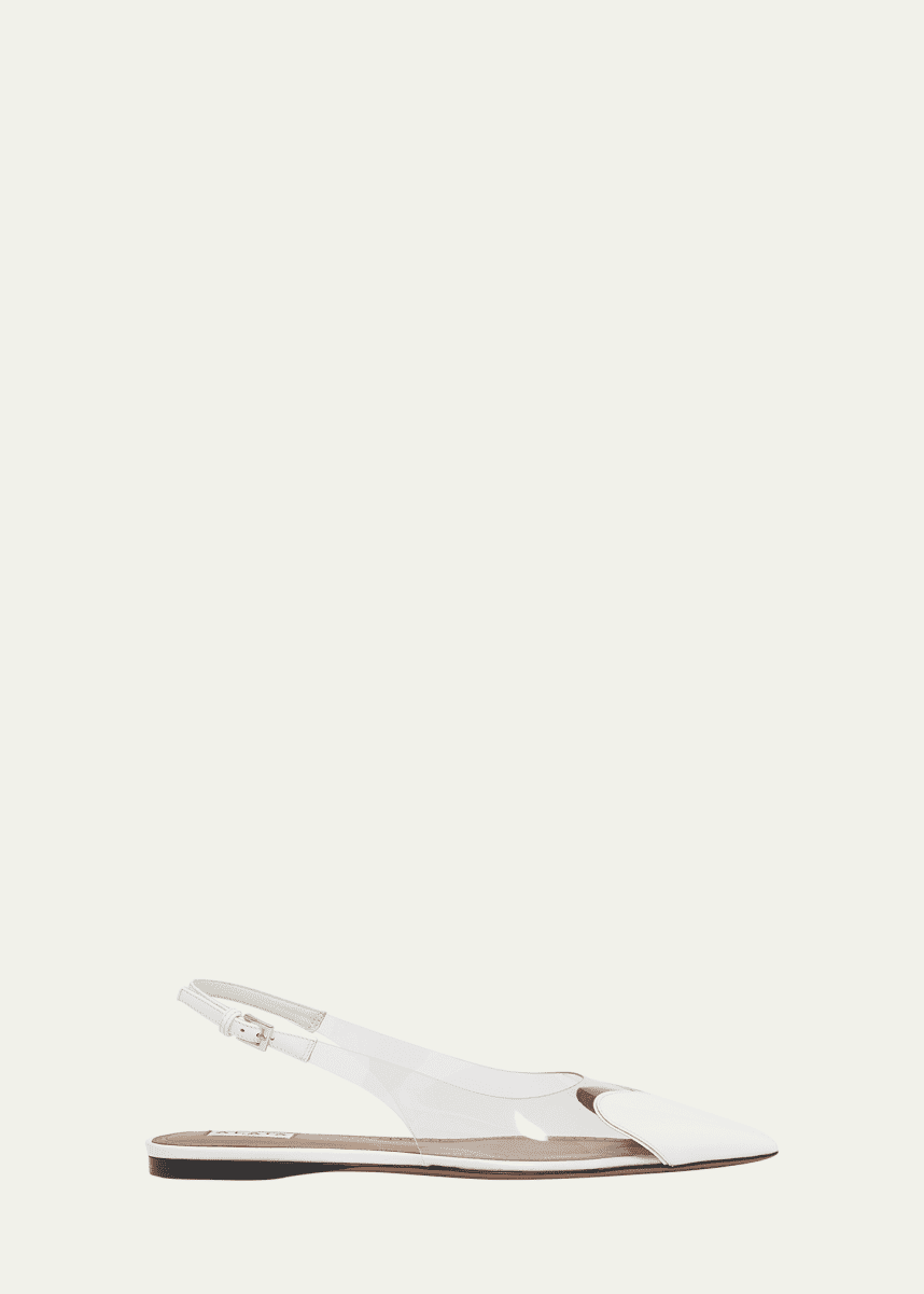 ALAIA Heart Clear Slingback Ballerina Flats