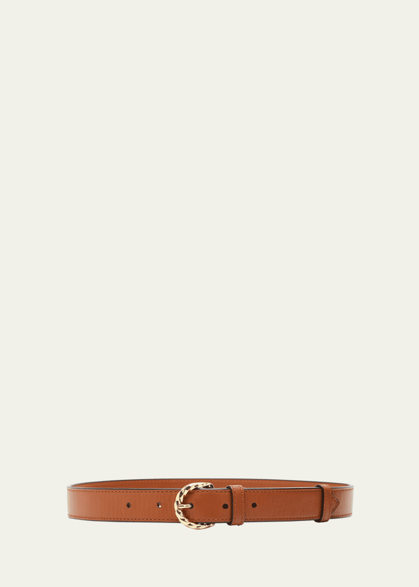 Ulla Johnson Gia Twisted Buckle Leather Belt