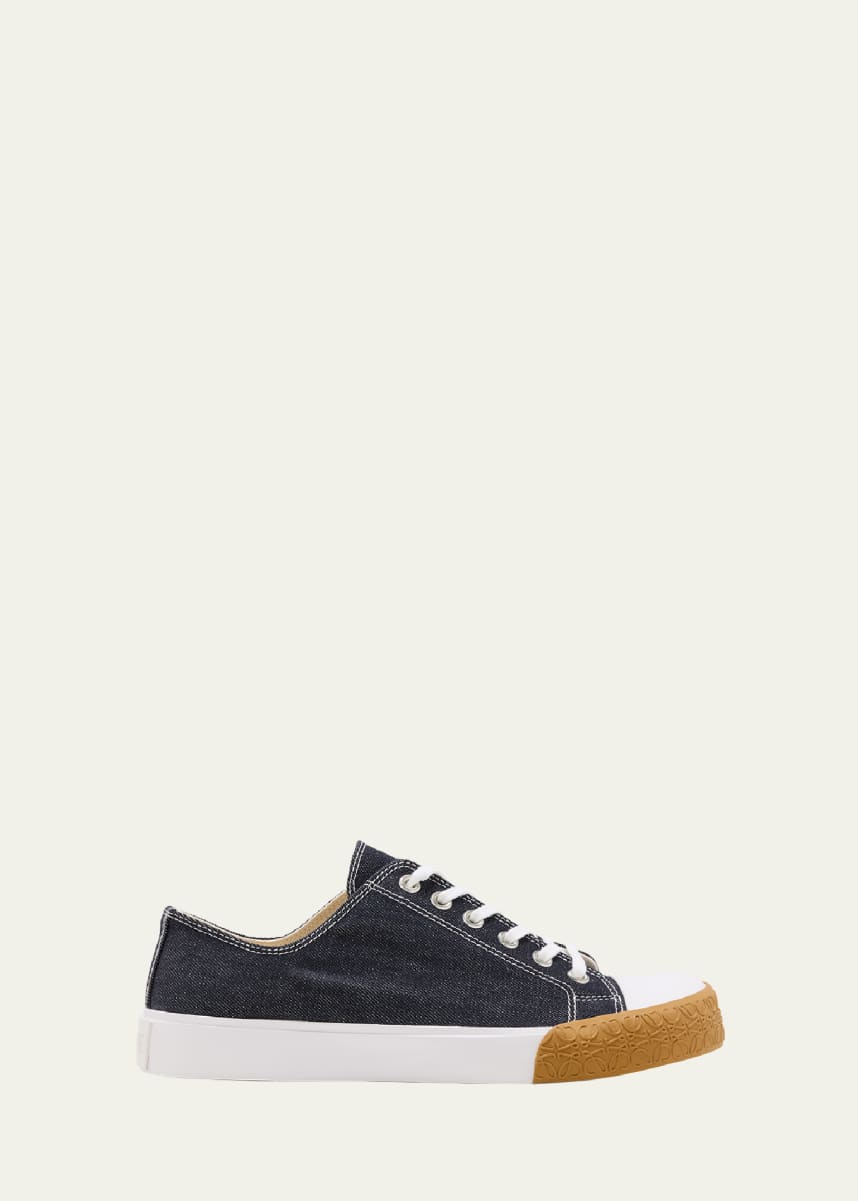 Loewe Men's Retro Cotton Lace-Up Sneakers
