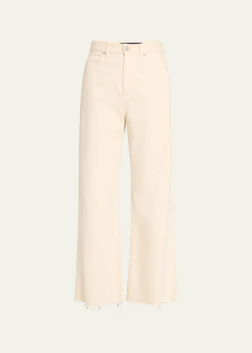 Veronica Beard Taylor Cropped High-Rise Wide Jeans