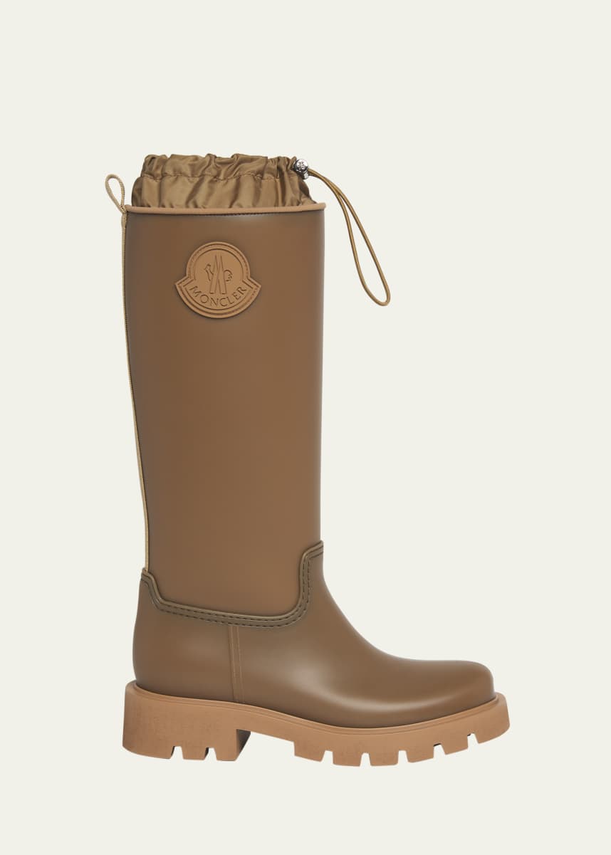 Moncler Kickstream Leather Tall Rain Boots