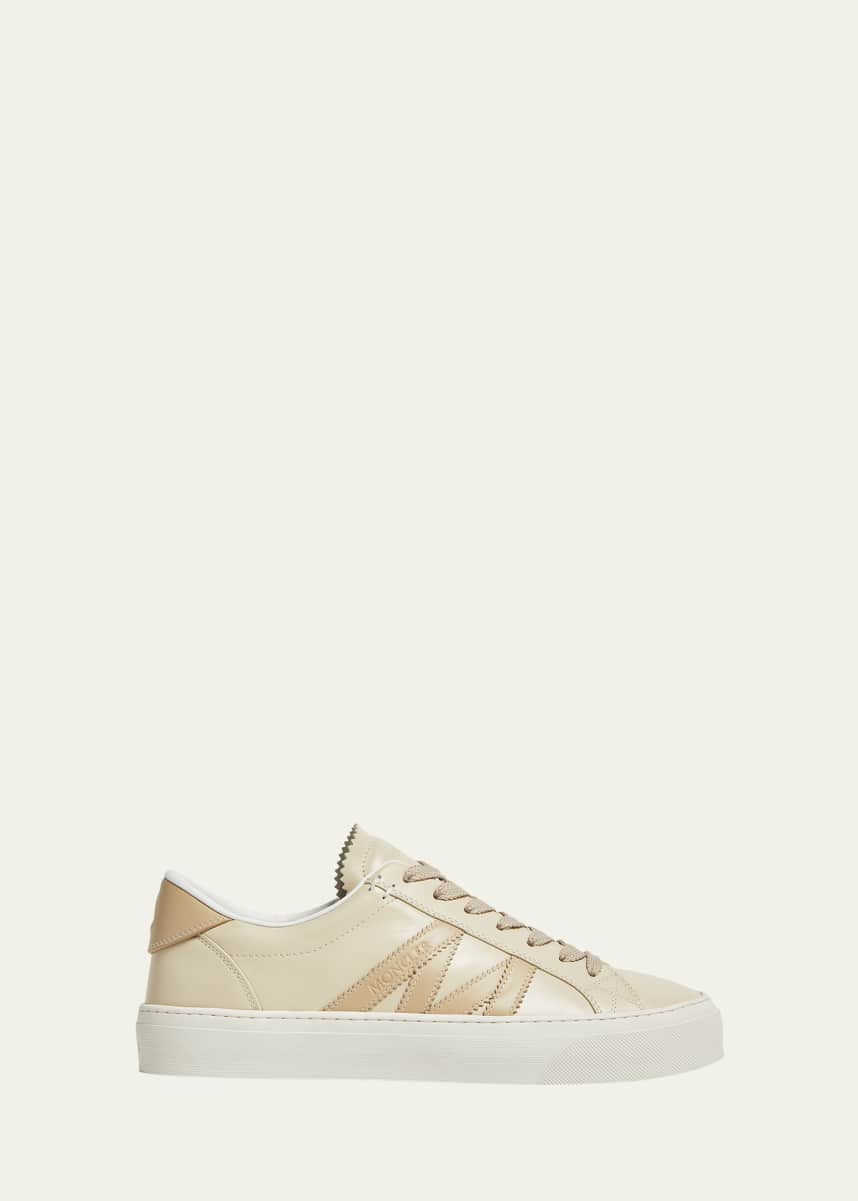 Moncler Monaco Leather Low-Top Sneakers