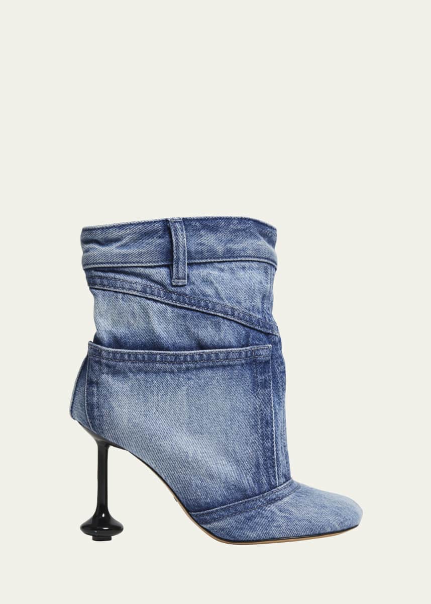 Loewe Toy Panta Denim Ankle Boots